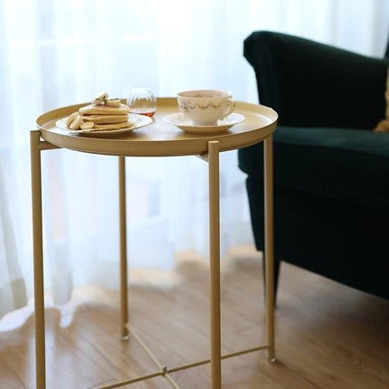 Nordic Small Coffee Table Creative Mobile Bedside Tray Round Nordic Small Coffee Table Creative Mobile Bedside Tray Round Wrought Iron Living Room Apartment Sofa Side A Fe