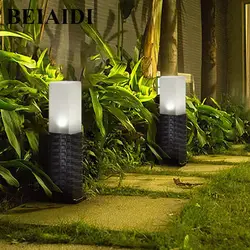 BEIAIDI 6 шт. на солнечных батареях ротанга садовый светильник солнечный световой столб светодиодный солнечный земли Газон Свет для Двор Путь
