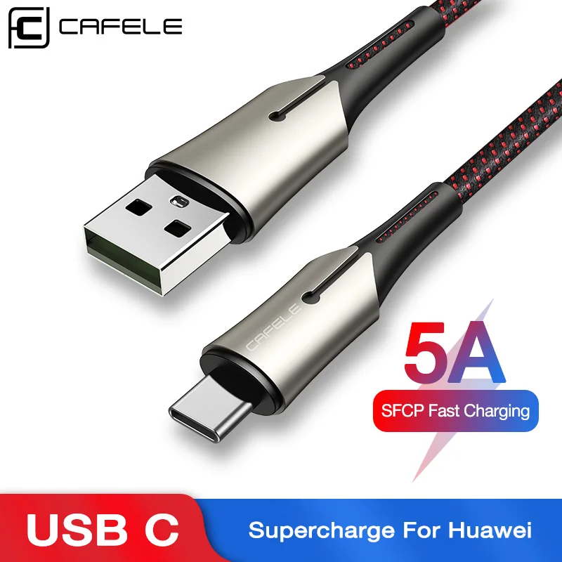 

Cafele Max 5A Fast Charging Cable USB Type C for Huawei P20 Samsung Xiaomi Sync Data Transfer USB C Cable Adapter Original 100CM