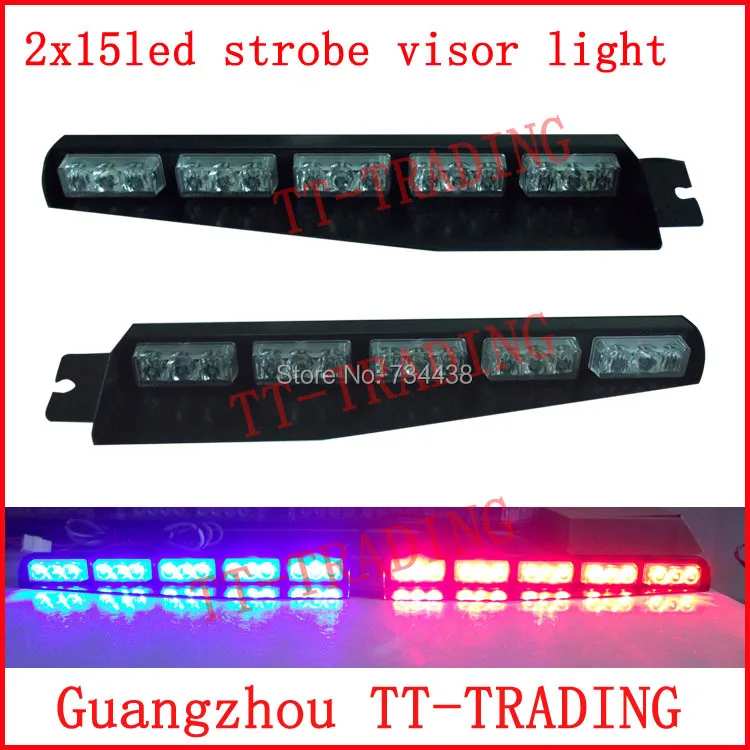 2x15led Police strobe lights car visor light vehicle dash board led