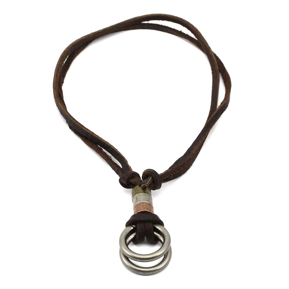 Leather cord necklace with pendant Clearance