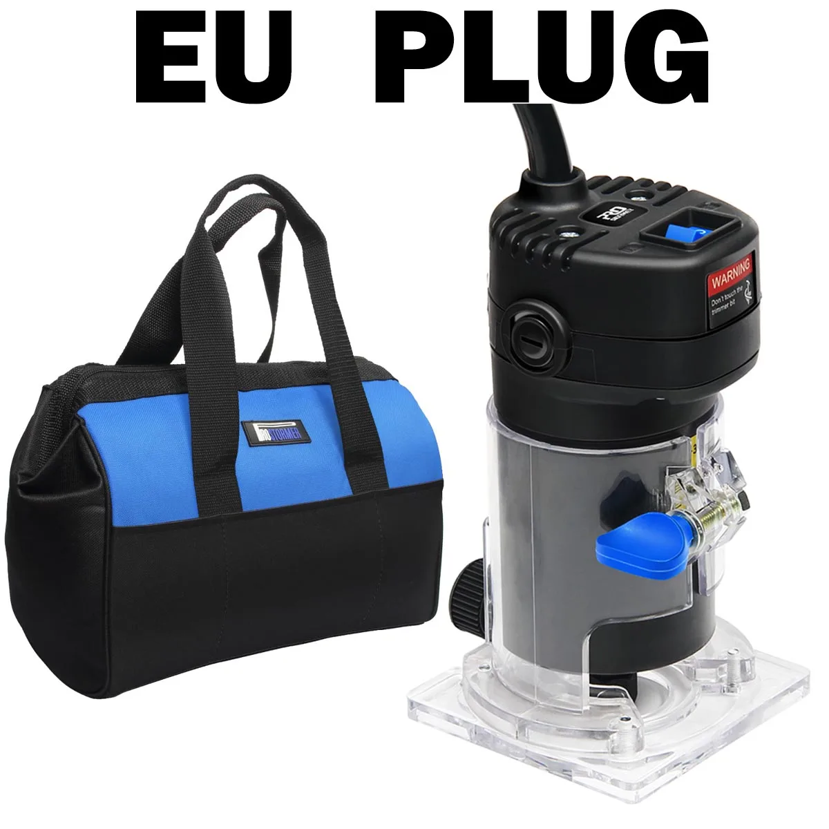 Prostormer 6,35 мм 500 Вт триммер роутера Электрический Ламинат Триммер для кромки мощный Чак деревообрабатывающий триммер с сумкой электроинструменты - Цвет: Bag EU PLUG