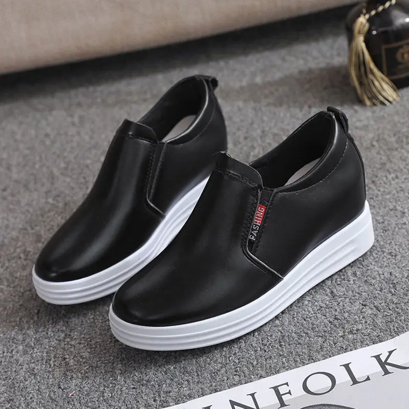 

Spring hollow breathable white shoes women's increased a pedal lazy casual shoes