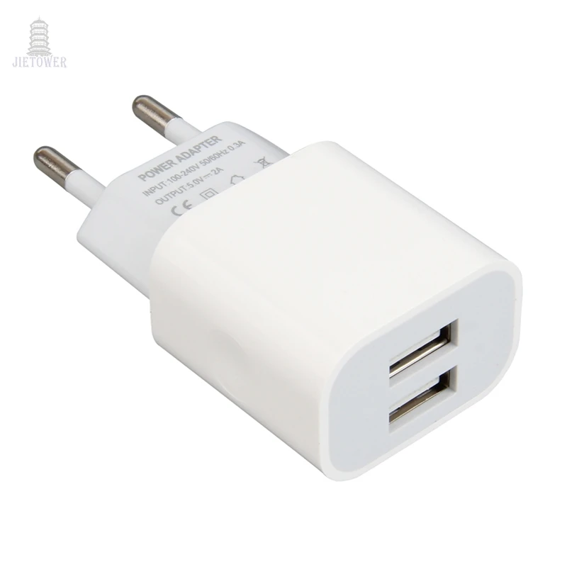 50 шт./лот 2 USB 2usb зарядного устройства мобильный телефон EU зарядное устройство