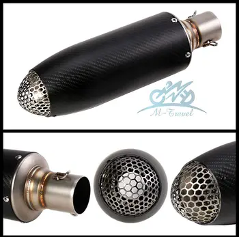 

MTravel- Universal 35-51mm Motorcycle exhaust Modified Scooter Exhaust Muffle z800 R1 R6 FZ6 Z1000 GSXR600 carbon fiber exhaust