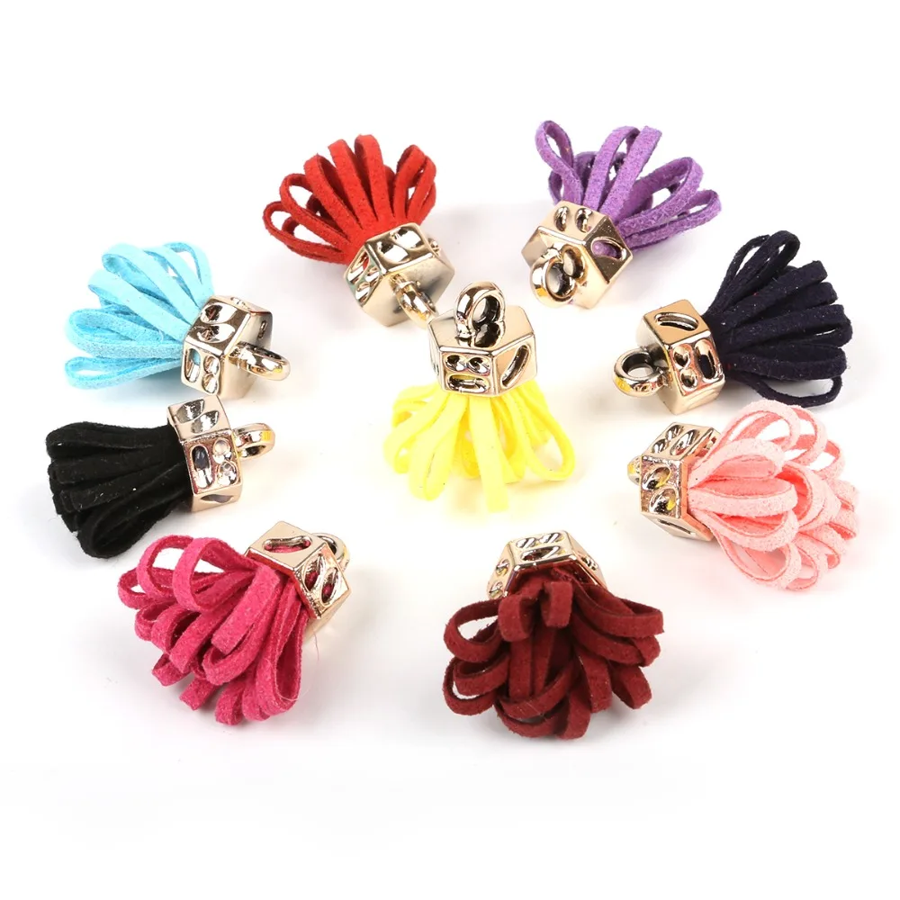 

10pcs 25mm Flower Tassels Handmade Bohemian Charms for Key Chian DIY Earring Necklace Jewelry Findings Sewing Accessories Making