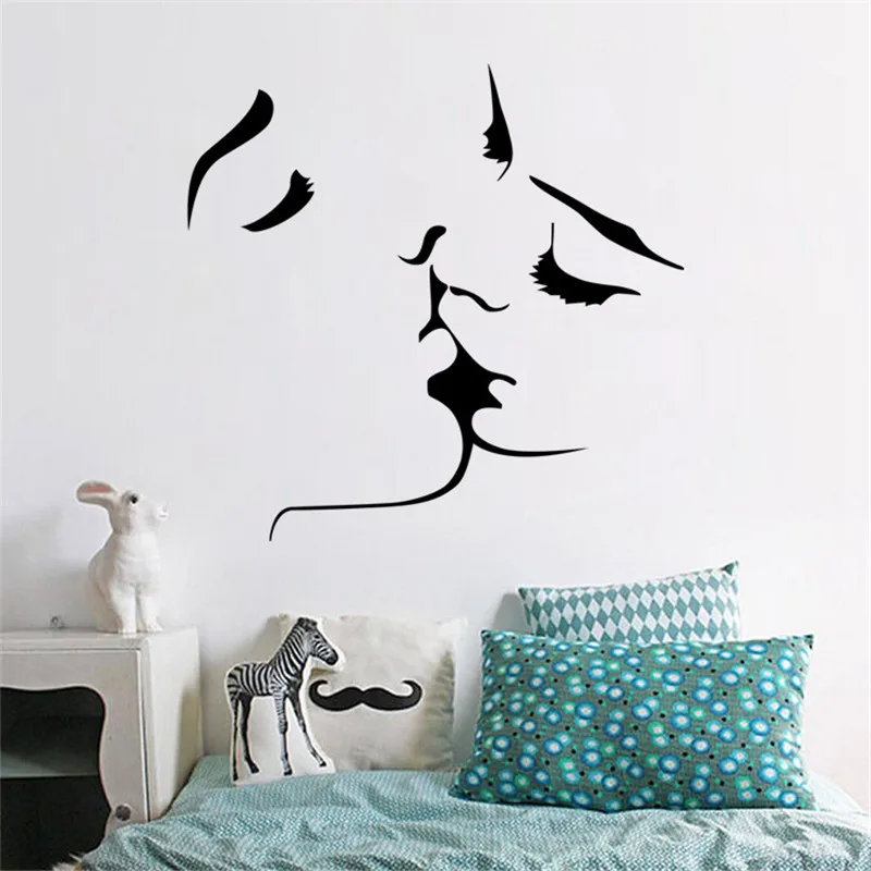 Creative Kiss Removable Decal Waterproof Living Room Bedroom Transfer