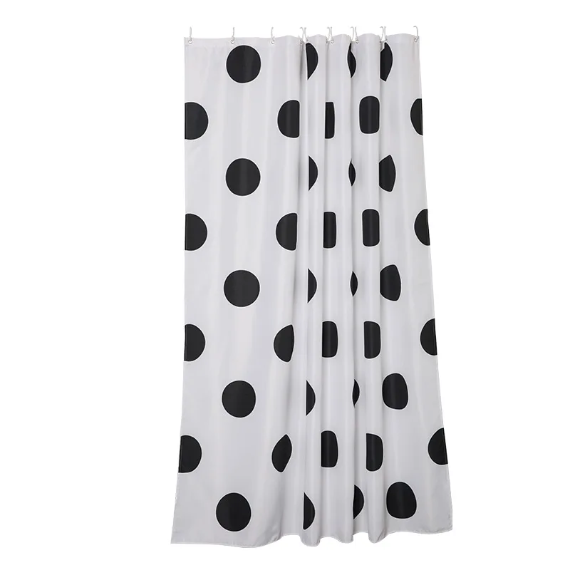Занавески для душа в белый и черный горошек водонепроницаемая занавеска ванной