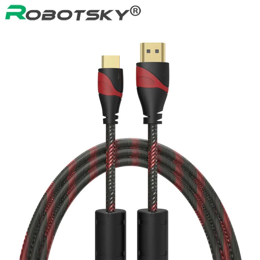 Robotsky 1.5m High Quality HDMI Cable Mini HDMI to HDMI Cabo Male To