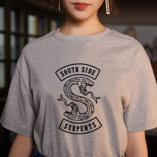 Harajuku Riverdale Sur Serpiente Impresion Grafica Camisetas Moda Kawaii Dibujos Animados Streetwear Camiseta Mujer Ropa 2019 Tops Camisetas Aliexpress