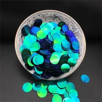 

12mm 50g Flat Round Sequins PVC Paillette For Crafts Belly Dance Garments With 1 Side Hole Black Green Confetti Spangles