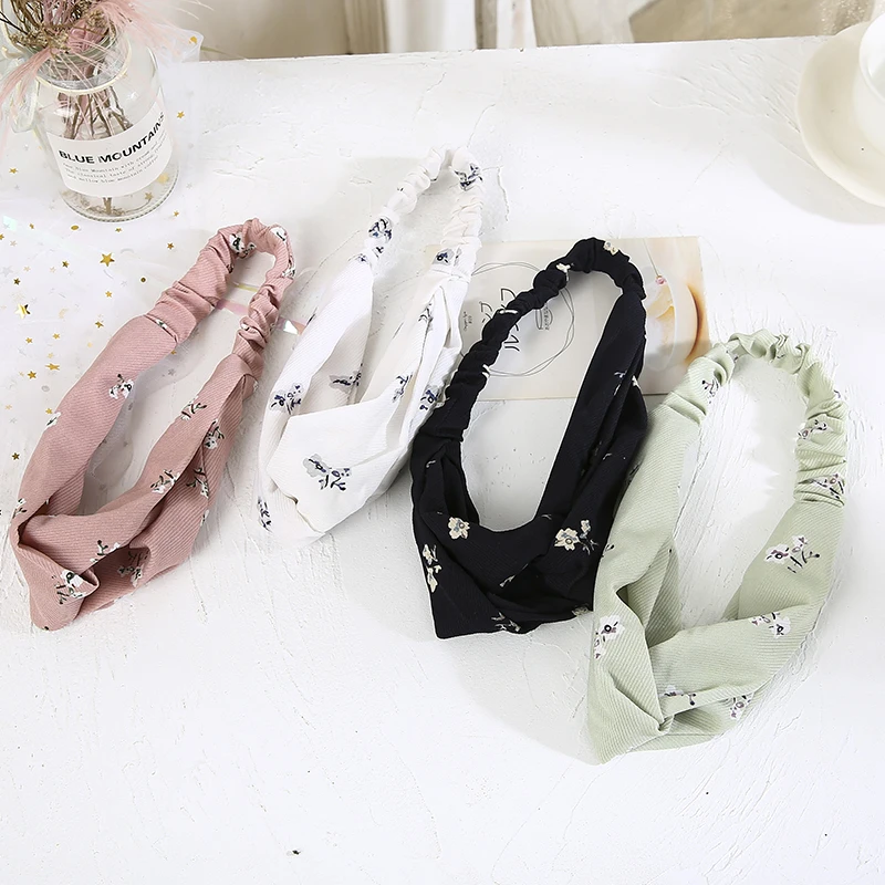 

Women Spring Autumn Suede Headband Vintage Cross Knot Elastic Hair Bands Soft Solid Girls Hairband Hair Accessories F-018