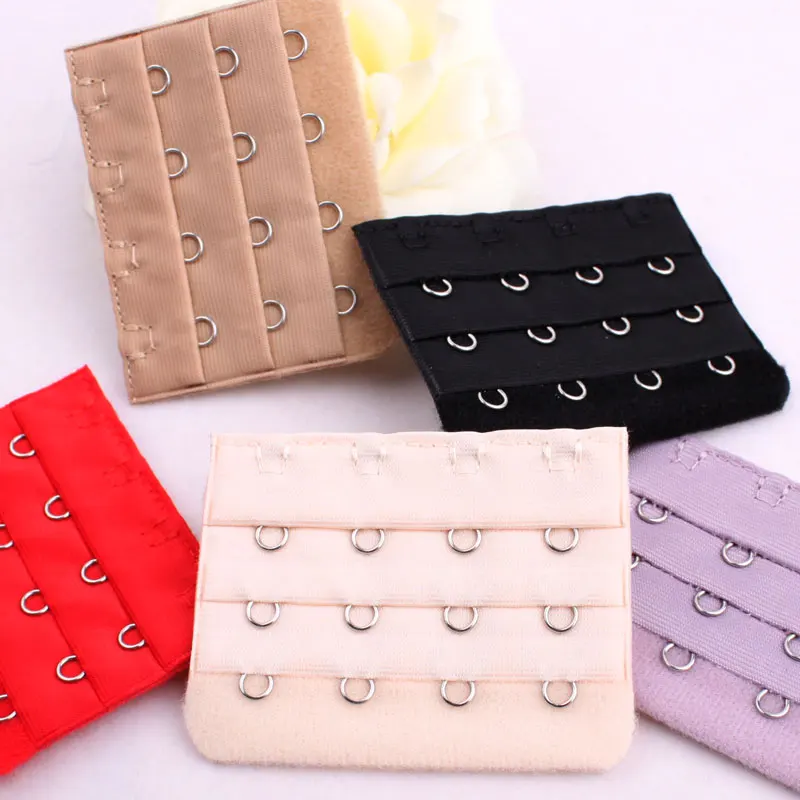 

Buckle intimate accessories women adjustment bra extender 4 hooks clasp bra extension hook and eye tape female bh extension