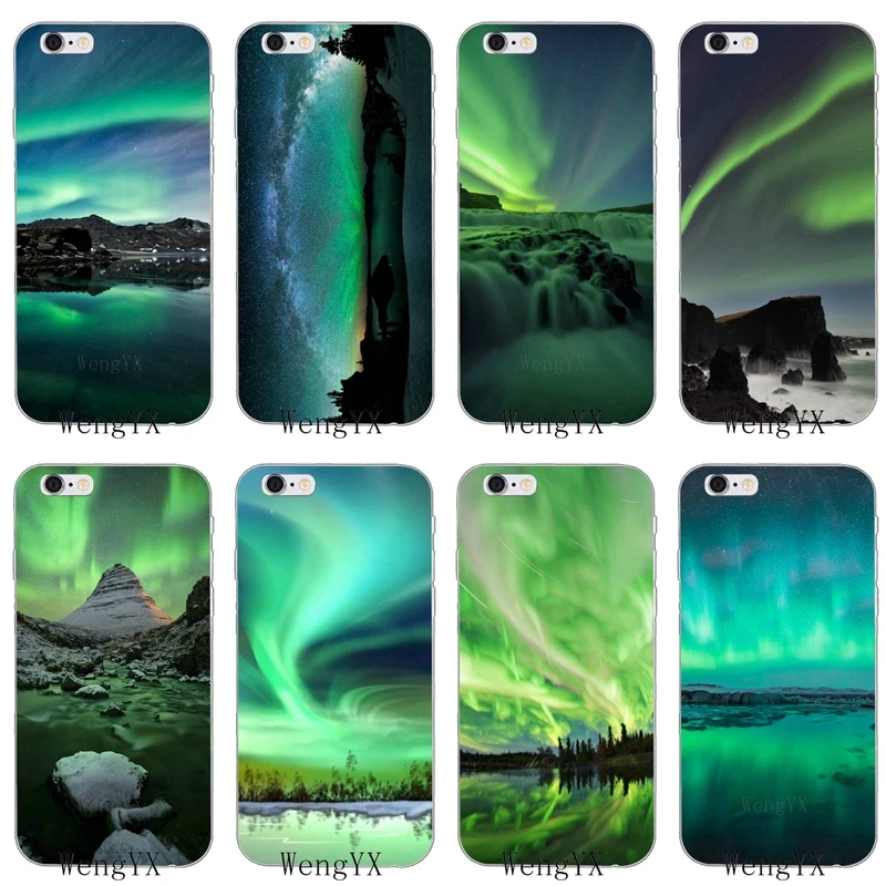 

green iceland northern lights landscape Slim silicone Soft phone case For iPhone X 8 8plus 7 7plus 6 6s plus 5 5s 5c SE 4 4s