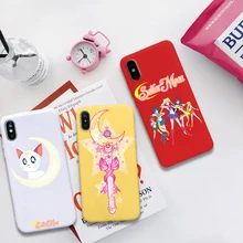 Sailor moon Аниме мягкий силиконовый карамельный цвет чехол для мобильного телефона чехол для iPhone X XR XS MAX 6 7 8 plus 6s лучший дизайн корпуса
