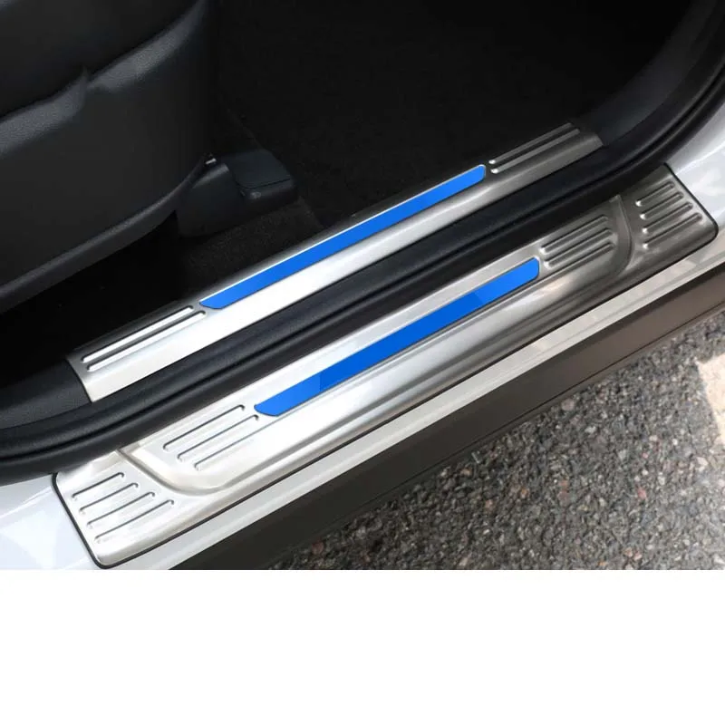 

Lsrtw2017 Stainless Steel Car Door Anti-scratch Threshold Strip Trims for Hyundai Santa Fe 4th Generation 2019 2020