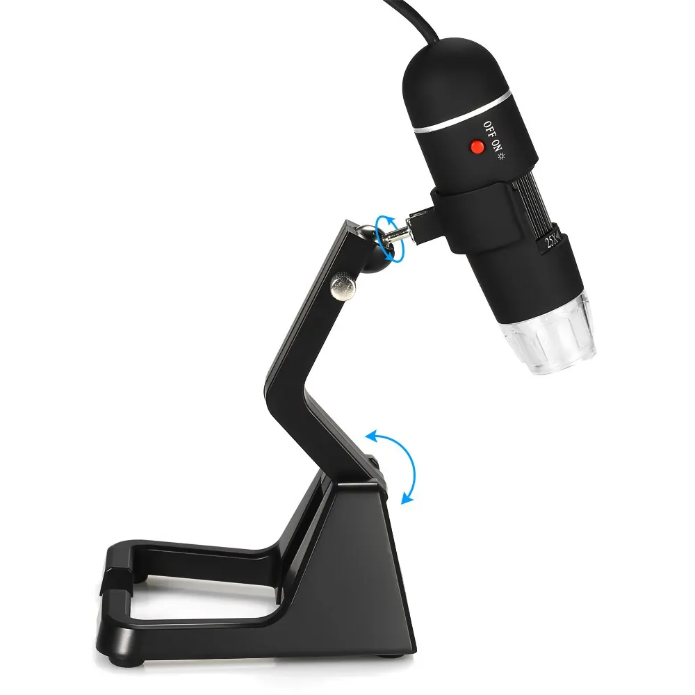 25X-600X цифровой usb-микроскоп микроскопия зум эндоскоп Лупа с 8-Универсальный светодиодный светильник стойка настоящая 2.0MP видеокамера