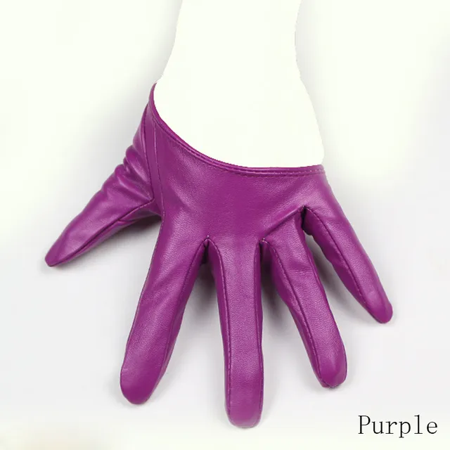 LongKeeper Sexy Gloves for Women Female Half Palm Leather Gloves for
