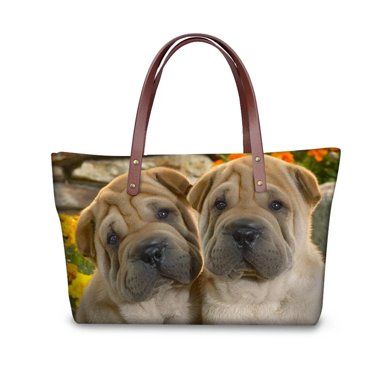 

Cute 3D Puppy Pug Dog Print Messenger Bags for Women Luxury Designer Female Big Cross-body Bags Casual Shoulder Bags