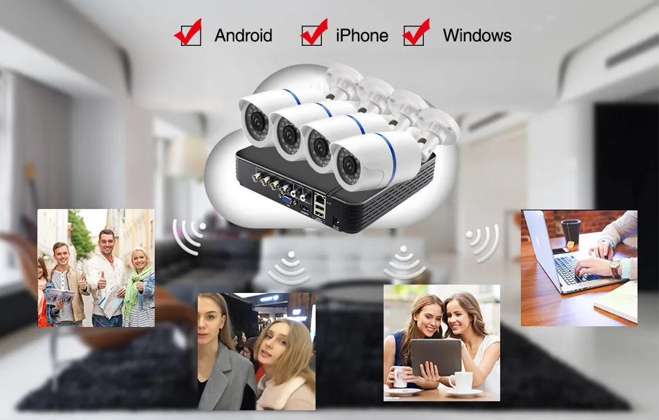 Система видеонаблюдения 1080P HDMI AHD CCTV DVR 4 шт. 2,0 МП уличная инфракрасная камера видеонаблюдения 2500TVL TVL камера видеонаблюдения комплект/BNC кабель опция