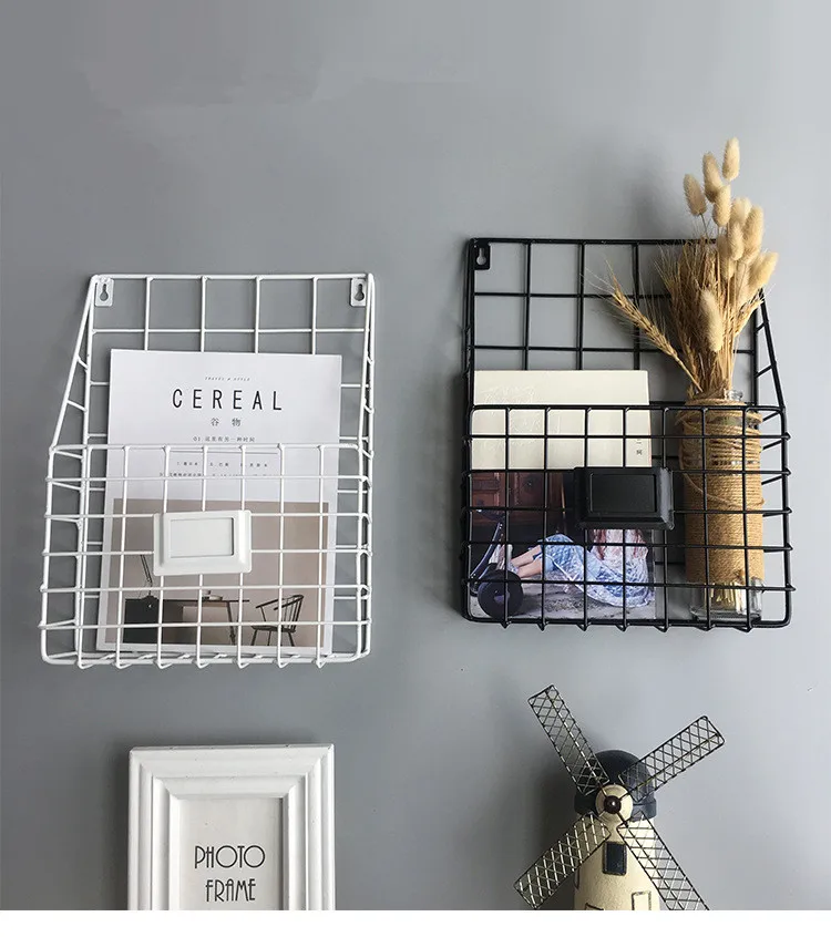 1 قطعة جديد الحديثة سلك مجلة صحيفة سلة الحائط آخر تخزين الرف المنظم JL 211