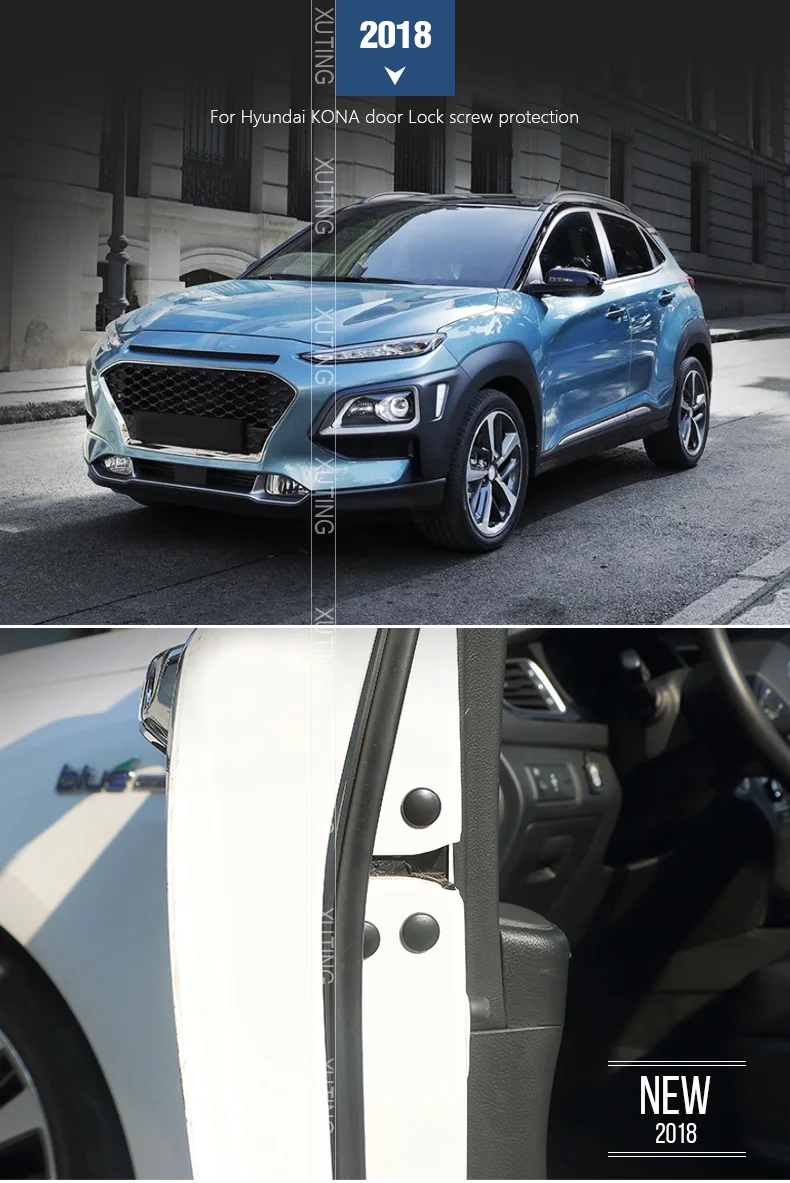 Vtear для hyundai Kona Kauki Encino автомобильный стильный дверной замок с винтовым защитным покрытием внешние аксессуары водонепроницаемые