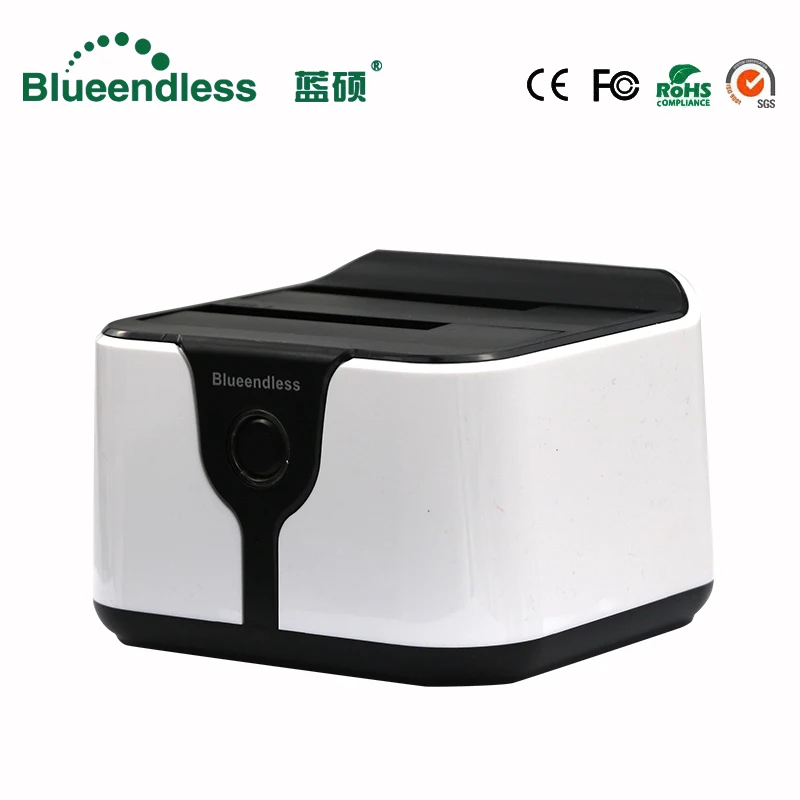 2-bay hdd box 3.5 sata to usb 3.0 hdd docking station external hdd case 6Gbps plastic 2.5 for 7-12.5mm hard disk case hd externo