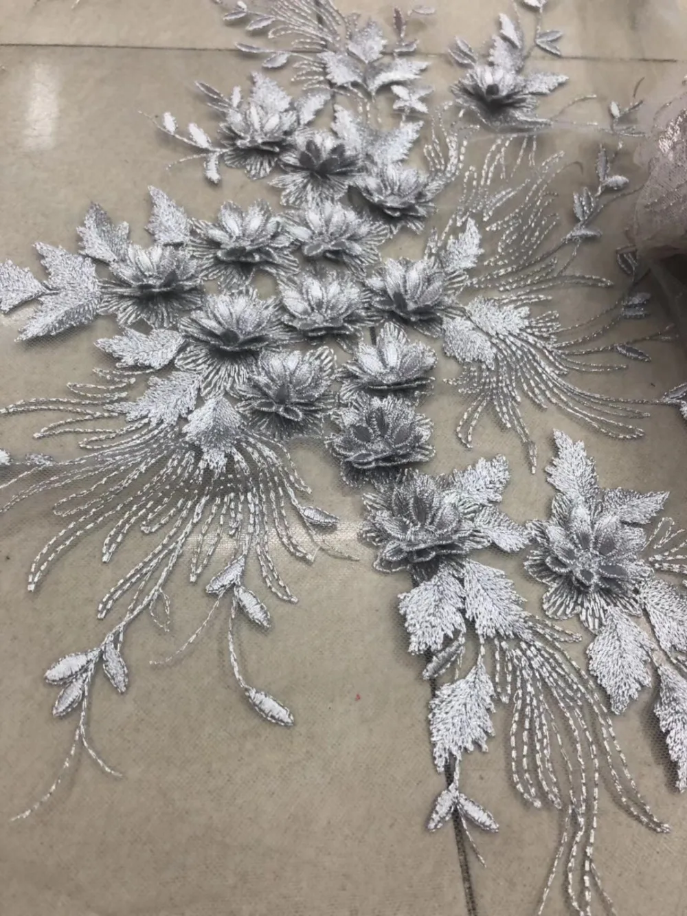Разноцветные 3D цветы в сетку расшитые свадебные платья кружевная ткань хит