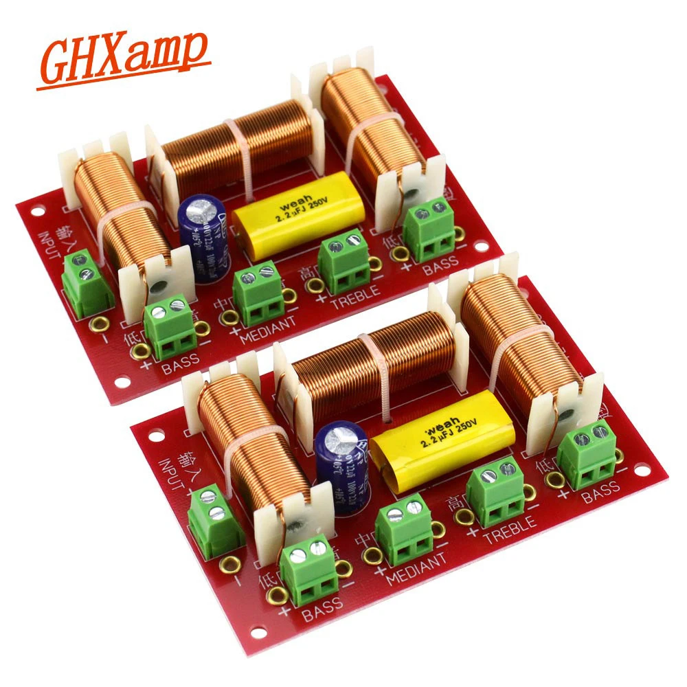 Ghxamp Treble + Midrange + Dual Bass Speaker Crossover Audio 4way 3