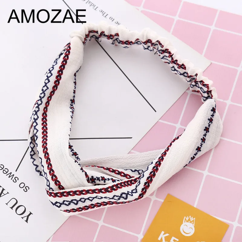 

2019 Fashion New Women Hair Accessories Turban Headbands Flower Prints Hairband Bandanas Elastic Hair Bands Gum Hair for Girls