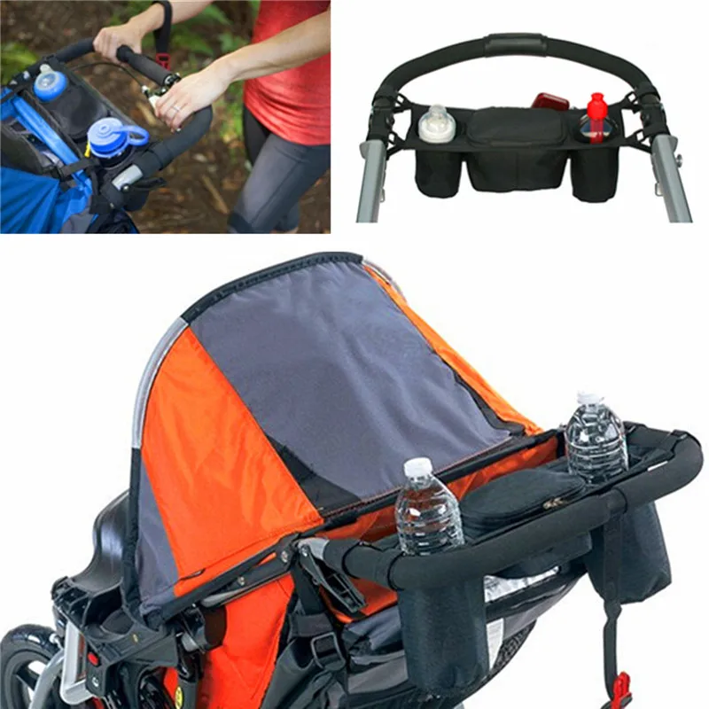 baby stroller accessories bag Newbealer Universal Baby Pram Organiser Safe Console Tray Style Pushchair Stroller Storage Cup Bottle Holder Buggy Jogger baby stroller accessories and parts
