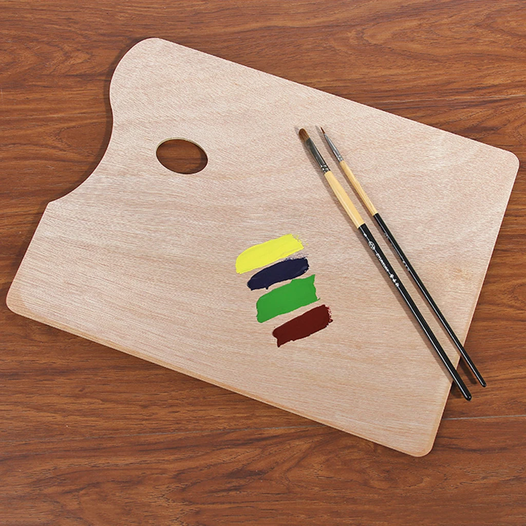 High Quality Wooden Artist Painting Palette COLOR Mixing Tray With Hole