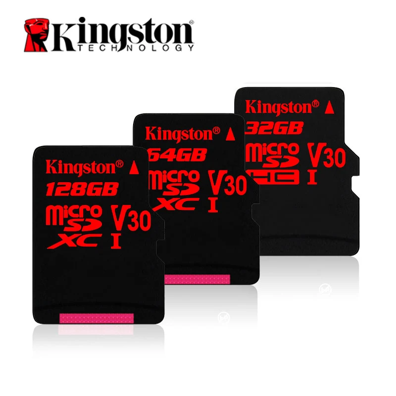 Kingston Micro SD карта 32 Гб 64 Гб 128 Гб карта памяти TF microSD красный HD 4K Экшн-камера карты памяти для Дрон для GoPro смартфон