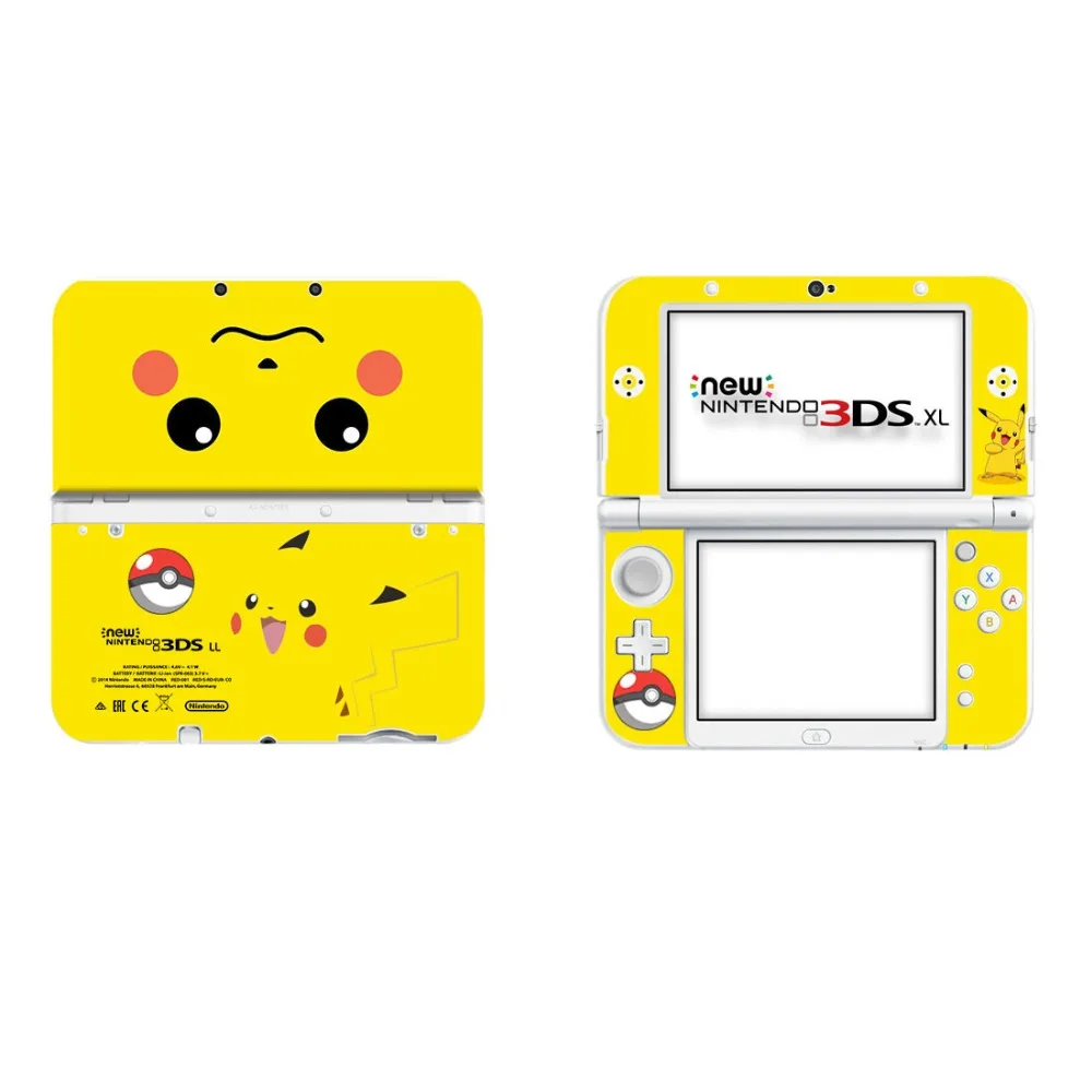 Виниловая наклейка Pokemon Go Pikachu для нового 3DS XL Skins, виниловая Защитная Наклейка s для нового 3DS LL