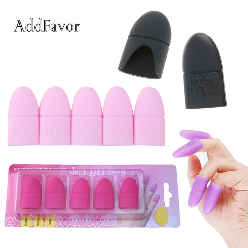 Addfavor 10 шт Nail Art Советы Многоразовые УФ-гель для снятия лака Обёрточная бумага силиконовые Soak Off Кепки Клип Маникюр ногтей очистки инструментов