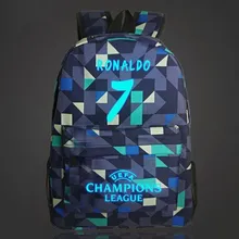 C7 Роналду школьная сумка фосфоресцирующий световой рюкзак студент мешок Тетрадь рюкзак ежедневно рюкзак светятся в темноте