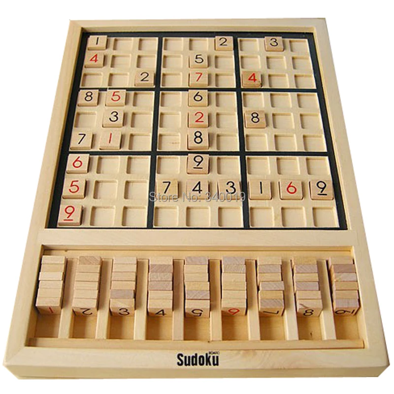 Sudoku wooden board game 31*23*2.5 cm Boxed 81 chess 40 questions