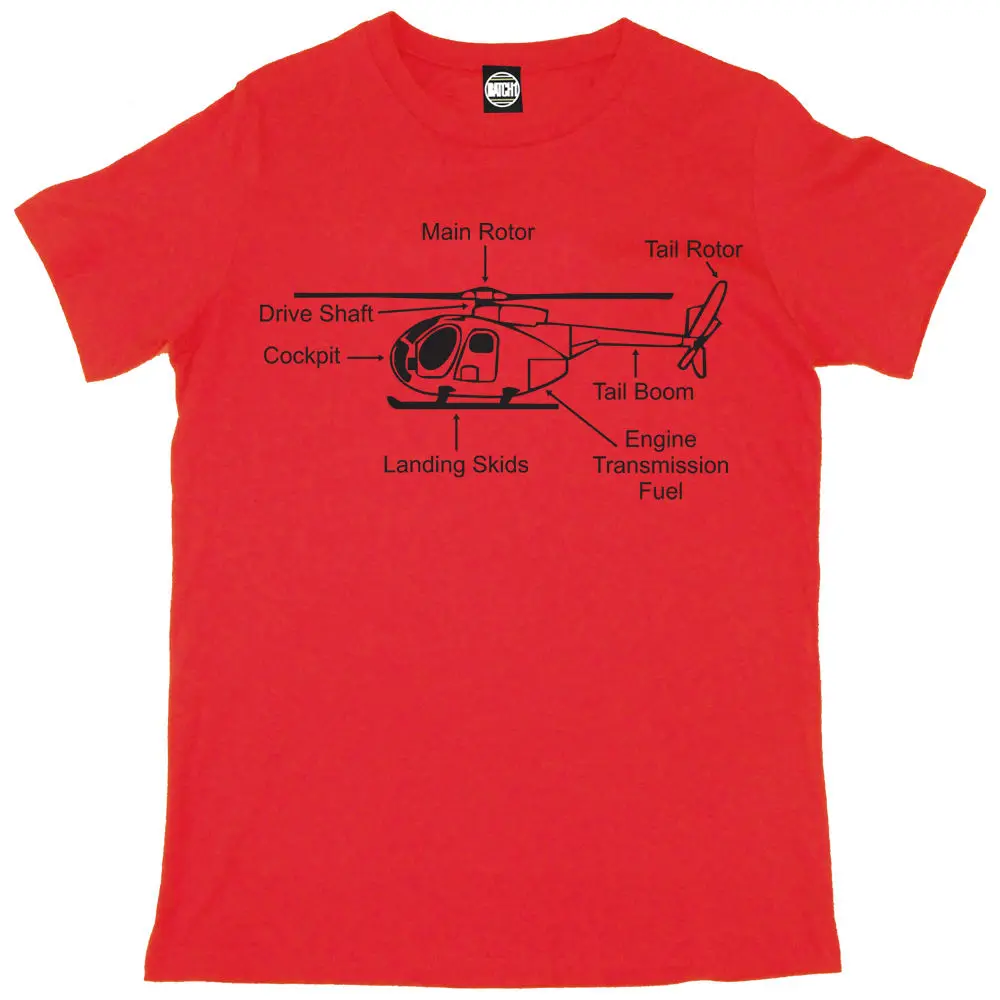 HELICOPTER DIAGRAM MENS PRINTED T-SHIRT New T Shirts Funny Tops Tee Unisex | Мужская одежда