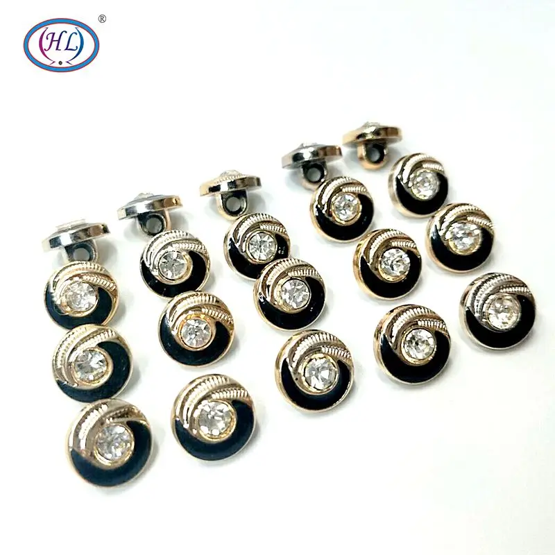 

HL 30/50/150PCS 10MM New Plating Buttons With Rhinestones Shank DIY Apparel Sewing Accessories Shirt Buttons
