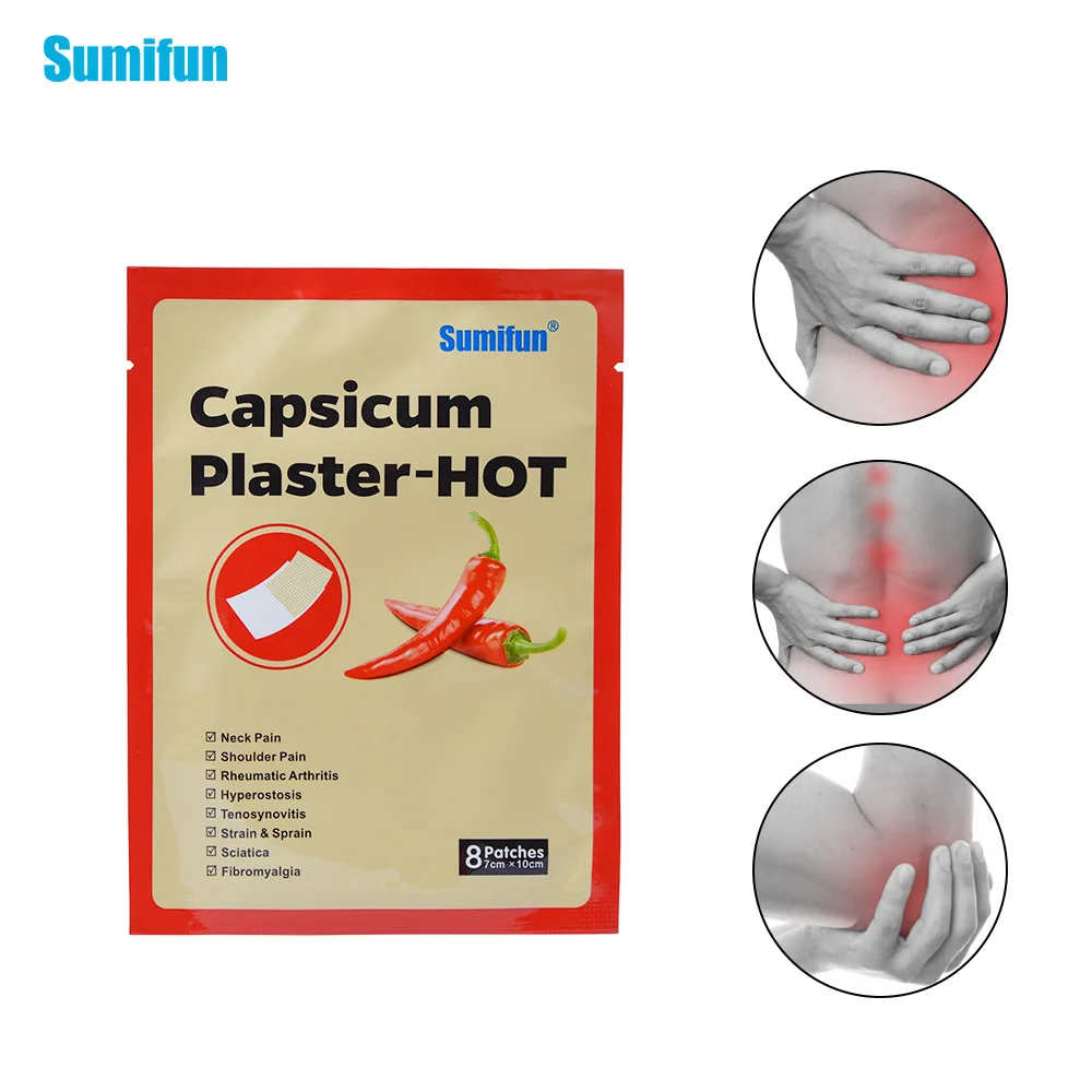 Sumifun Capsicum медицинский пластырь Горячая Шея боль мышечное напряжение болеутоляющий бальзам патч коленный суставы боль медицинский пластырь массаж тела