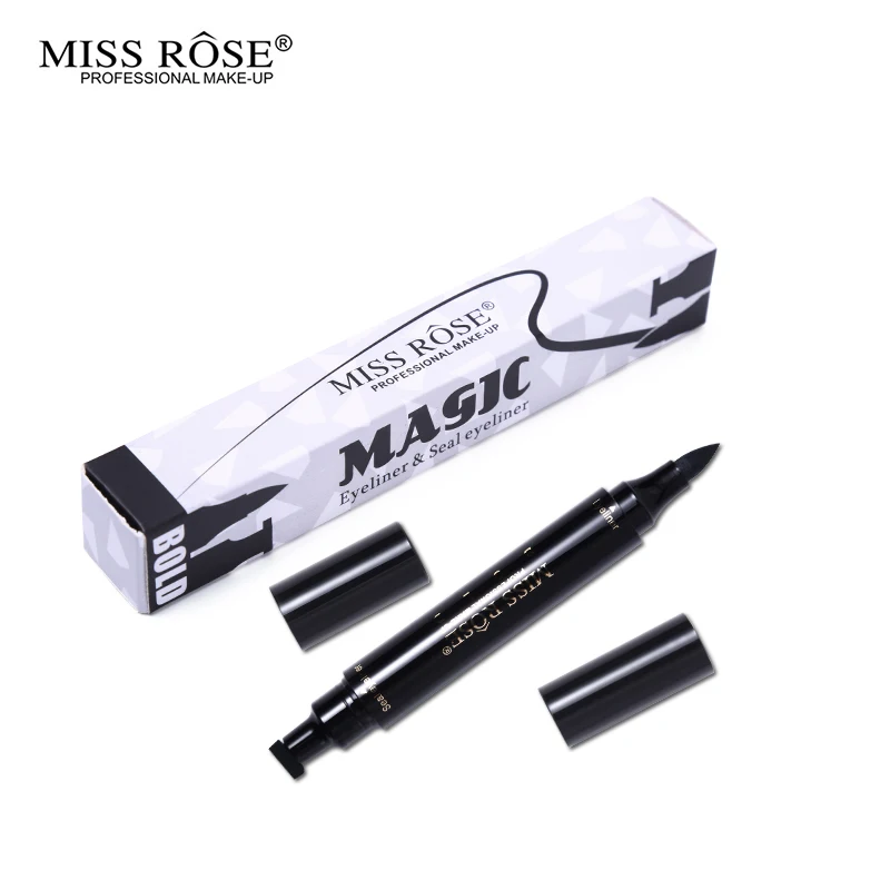 Жидкая подводка для глаз Miss Rose карандаш с штампом водостойкая Черная Подводка