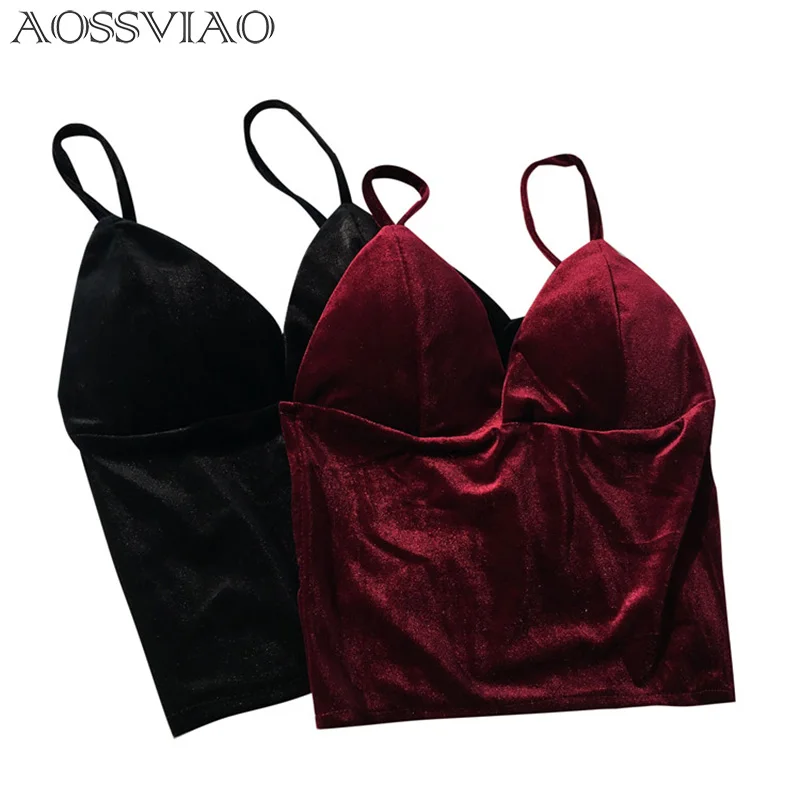 

Bigsweety High Quality Women Velvet Tank Tops Short Camisole 2019 Summer Casual Vest Camis Ladies Slim Thin Sexy Cropped Tops