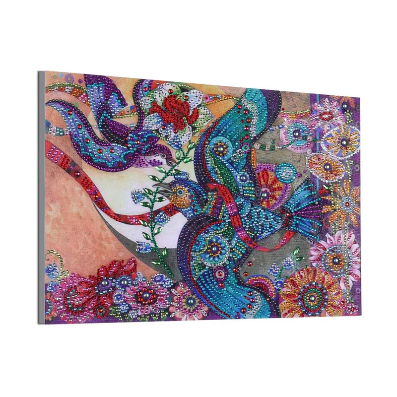 

special shaped DIY 5D Diamond Painting animal two colorful bird Cross Stitch Diamond Embroidery Patterns rhinestones Diamond