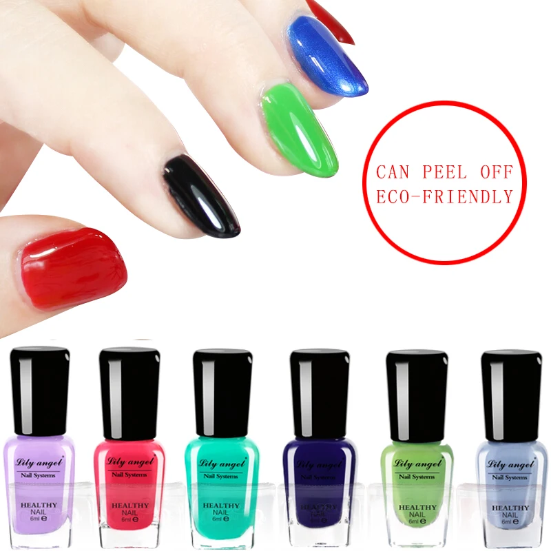 1 pcs 6ML Brand Lilyangel 48Colors peel off Nail Polish Environment Art...