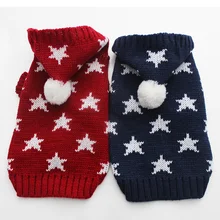 Cat Canine Sweater KNIT Hoody Sportwear Stars design Pet Pet Coat Jacket Heat Jumper Garments 6 sizes