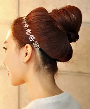 Women Bride Flower Headband Bohemian Rose Hair Band Crown Hairband
