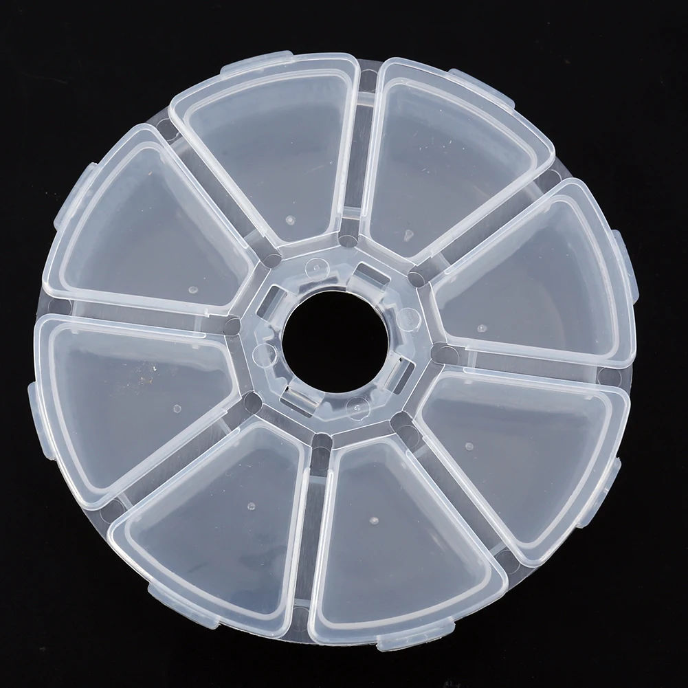 

8 Compartments Mini Portable Round Lightweight and portable Fishing Lure Medicine Storage Box Multifunction Fishing Tackle Box