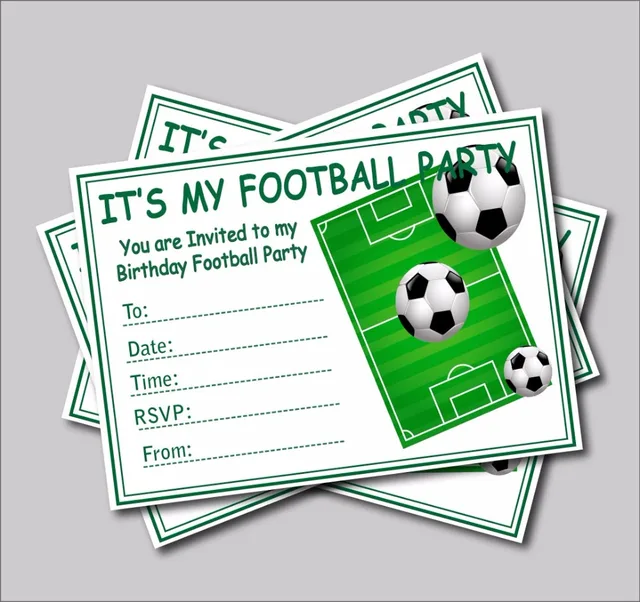14 Pcs Lot Football Birthday Party Invitations Baby Shower Invites