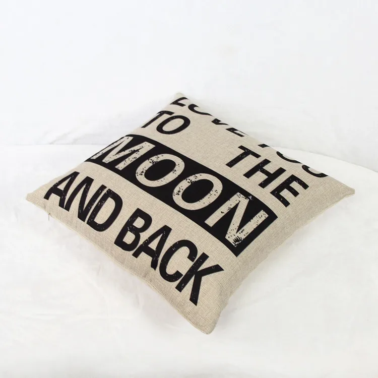

Alphabet Cushion Without Core Custom Cotton Linen Decorative Throw Pillows Sofa Chair Cushions Home Decor cojines 45*45cm