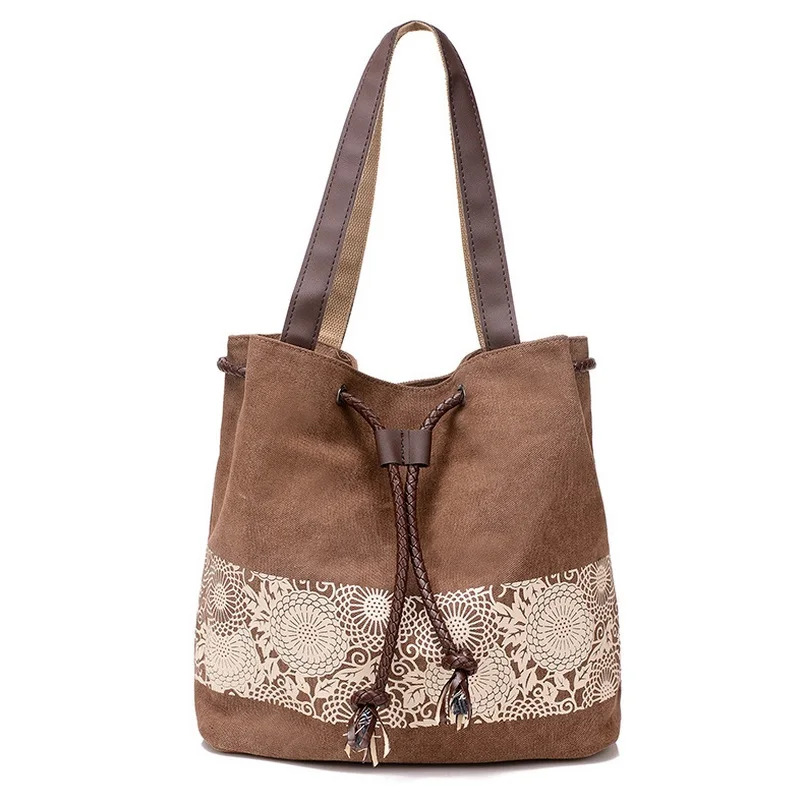 

Canvas Women Bag Blue Shoulder Bags bolsas feminina bolsos mujer Drawstring Womens Gray Shopper Bags Shopping Tote Bags WM36Z